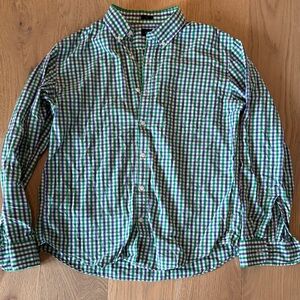 J. Crew Green and Blue Checkered Casual Shirt